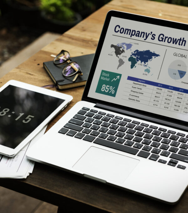 Digital Laptop Working Global Business Concept
